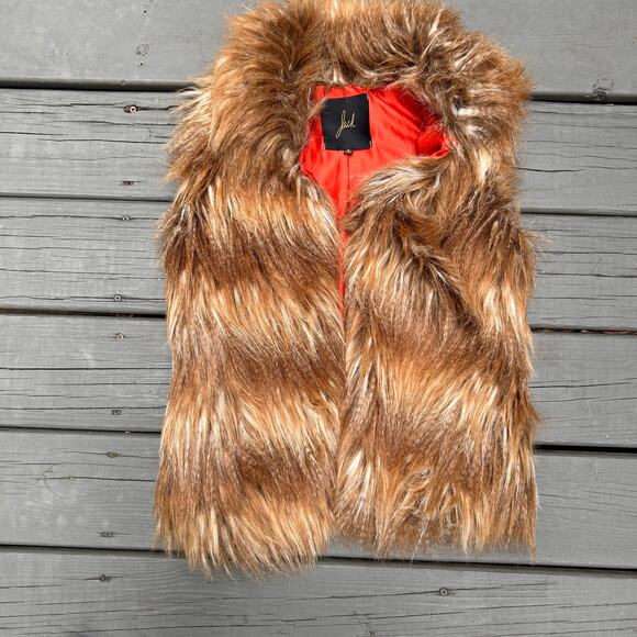 Jack by BB Dakota Jackets & Blazers - Jack by BB Dakota Brown Shaggy Faux Fur Vest Size S Boho Mob Wife Longline Coat